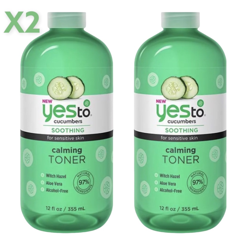 Yes to Cucumbers Soothing Calming Toner Sensitive Skin 12fl oz 2 Pack